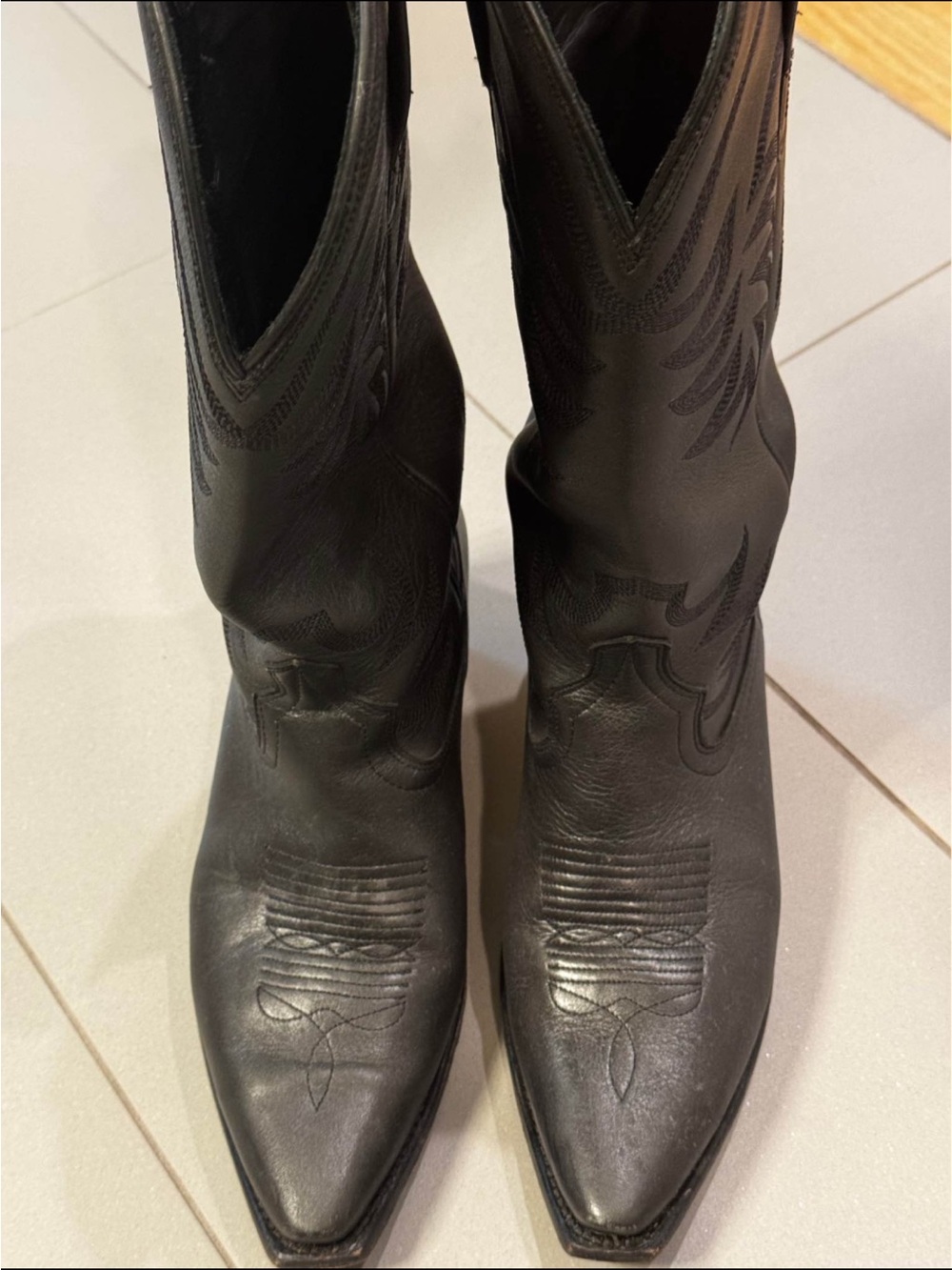 Tecovas Black Leather Women's Western Heeled Boots